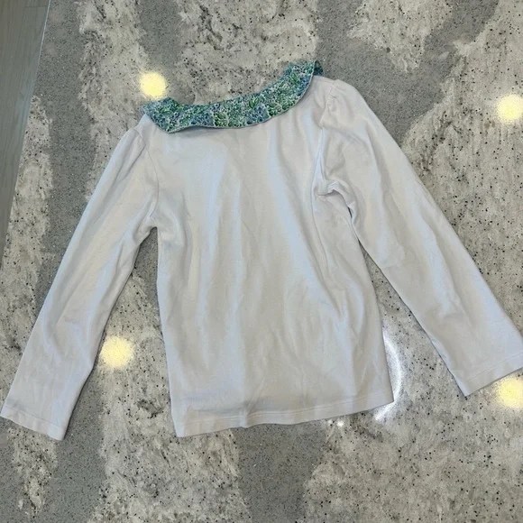 The Proper Peony Blue Aster Floral Collared Top and Smocked Skirt Set Size 7 - Picture 6 of 10